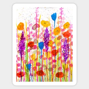 Summer meadow watercolor painting Sticker